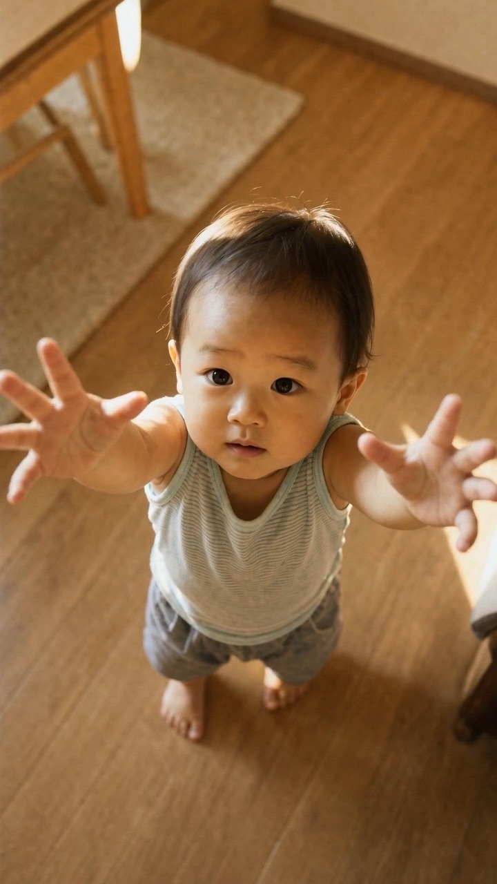 A child reaching out with both arms (concept image)